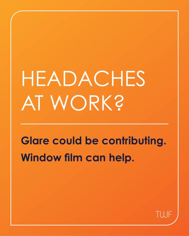 Headaches at work?
Glare from windows and bright sunlight can contribute to eye strain and headaches.
Window film can help reduce glare while still allowing natural light into the workplace.
Talk to us about the options available.
#TechnicalWindowFilms #WindowFilm #GlareReduction #OfficeGlare #SolarControlFilm #CommercialWindowFilm